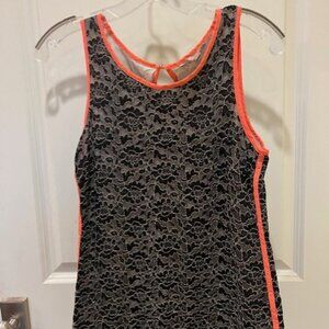 Banana Republic Black Lace and Orange Tank
